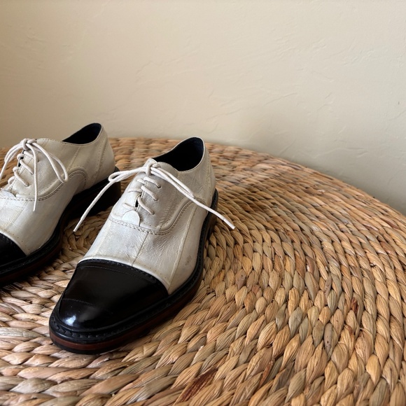 LANVIN / made in Italy / eel skin leather / FW / Oxford / lace up / 37 EU / 7 US - Picture 11 of 12